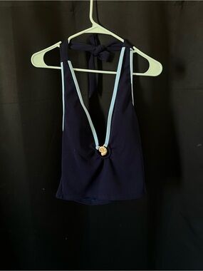 Samiol Blue Contrast Shell Tankini top